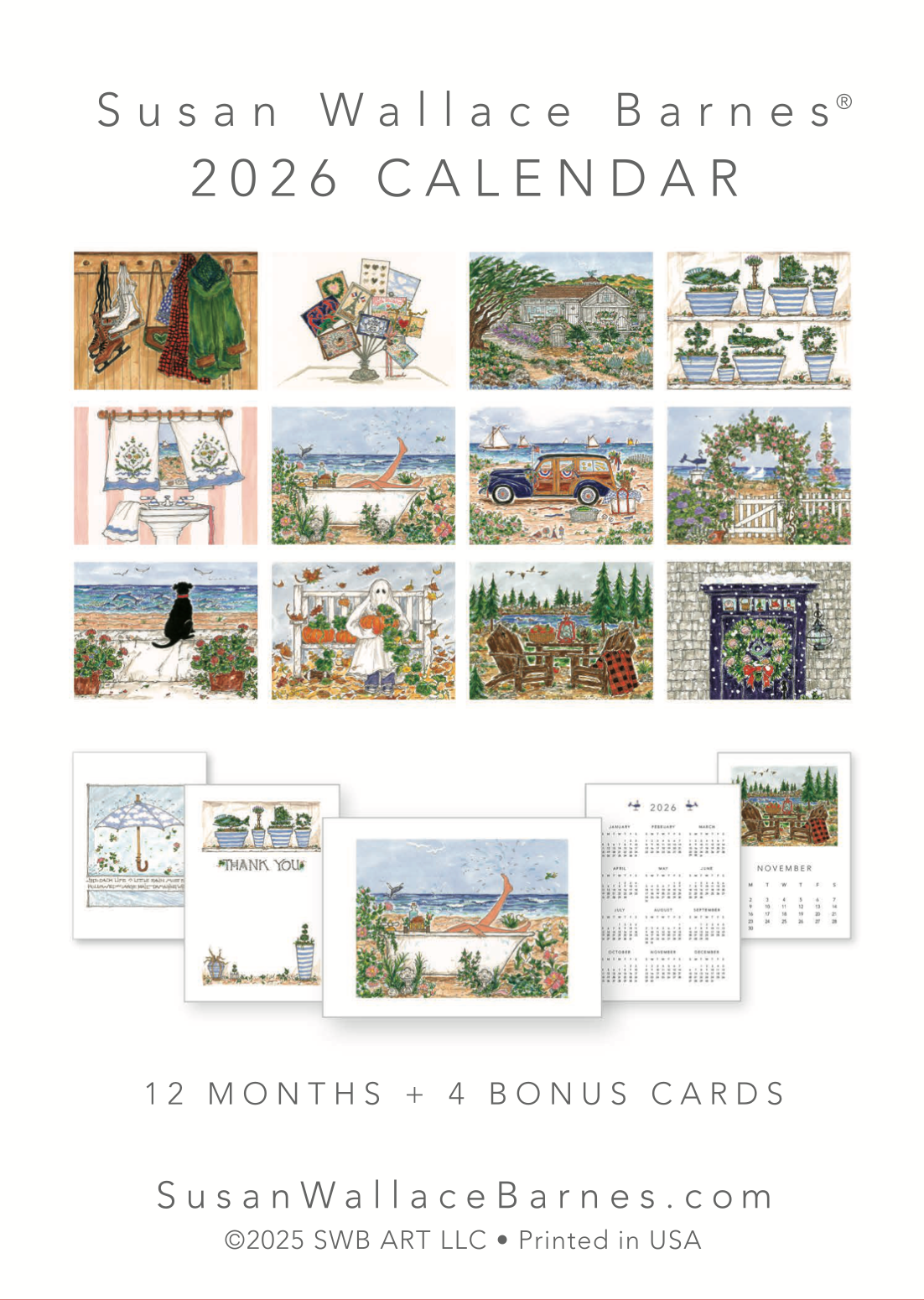 * 2026 * - 5 x 7 Susan Wallace Barnes 2026 Calendar