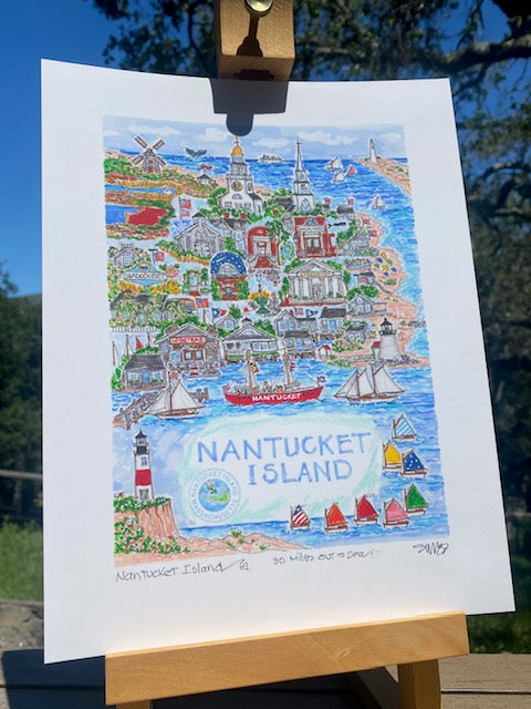 "NANTUCKET ISLAND" Signed Giclée (Vertical)