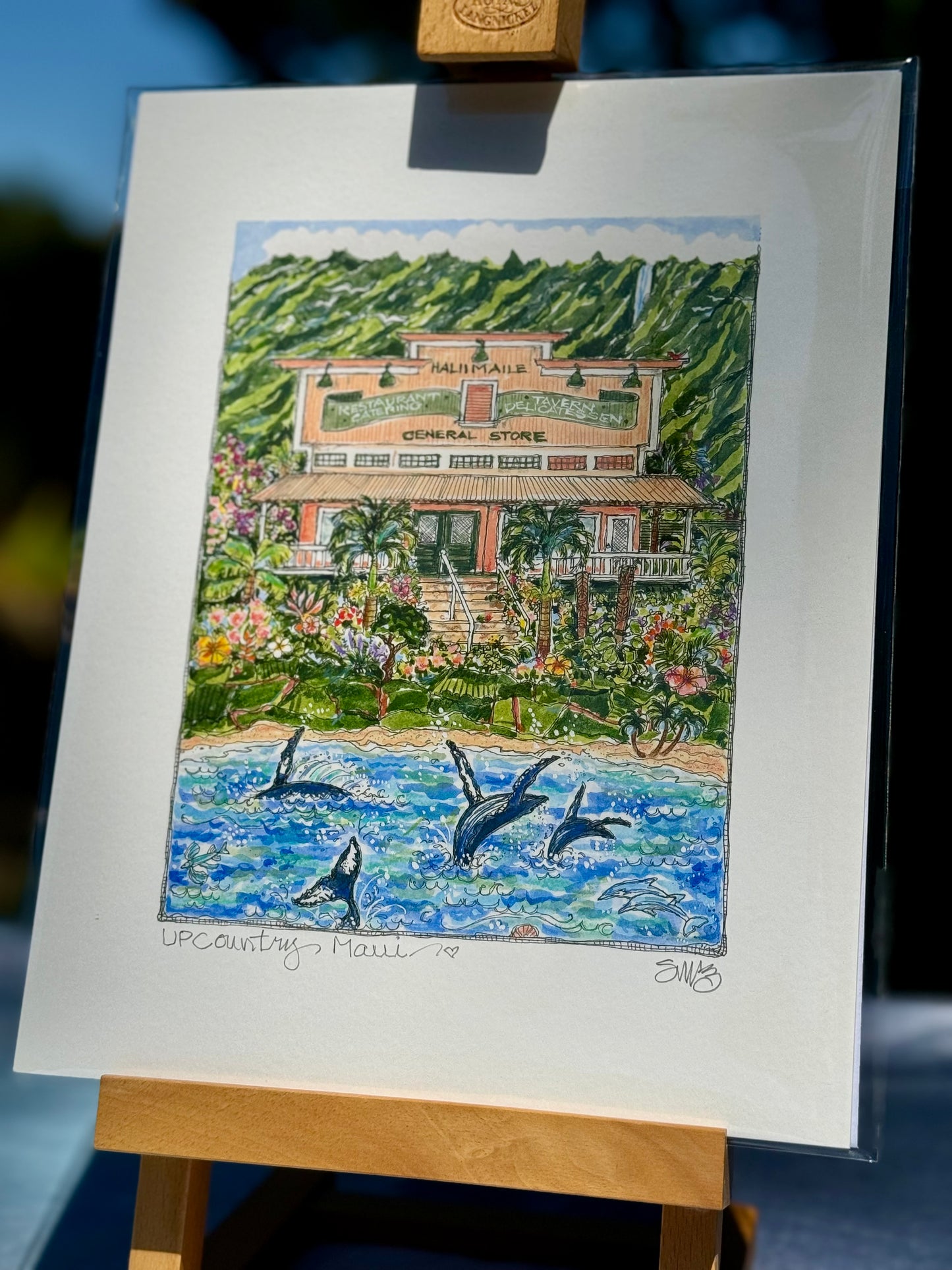 "Upcountry Maui" (Hali’imaile General Store) Signed Giclée (Vertical)