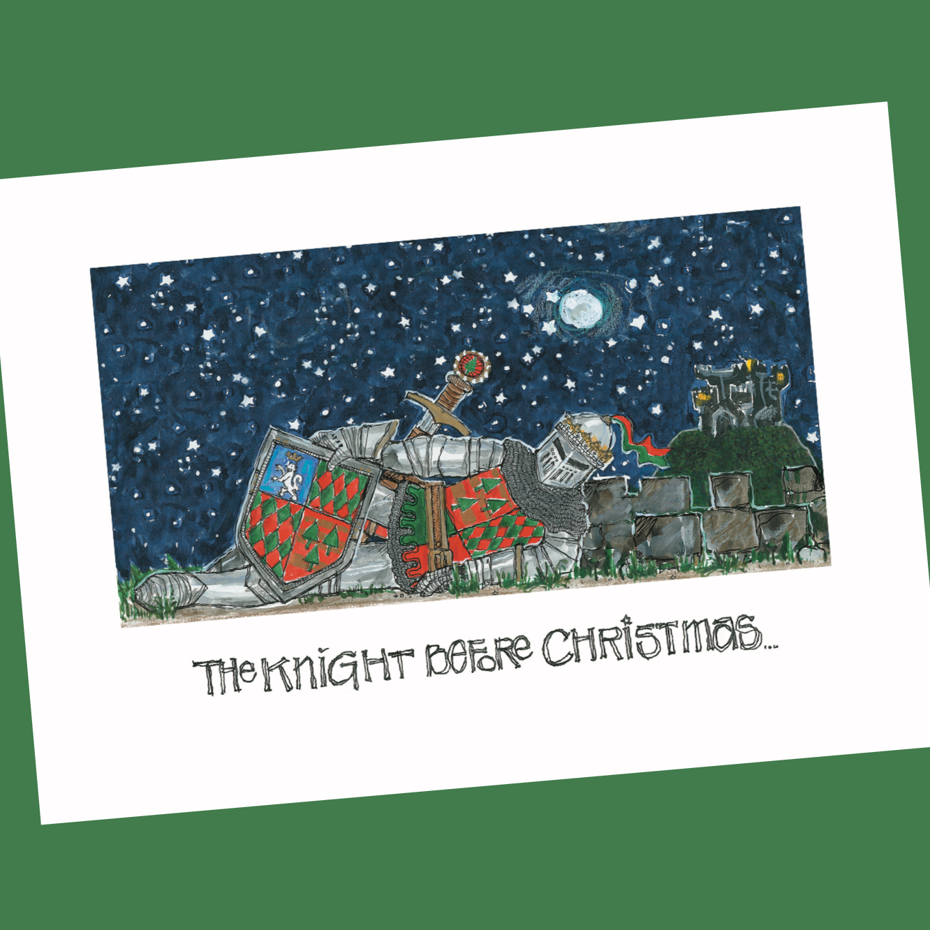 THE KNIGHT BEFORE CHRISTMAS 5x7 Folding Note Cards with Envelopes - SET OF 10