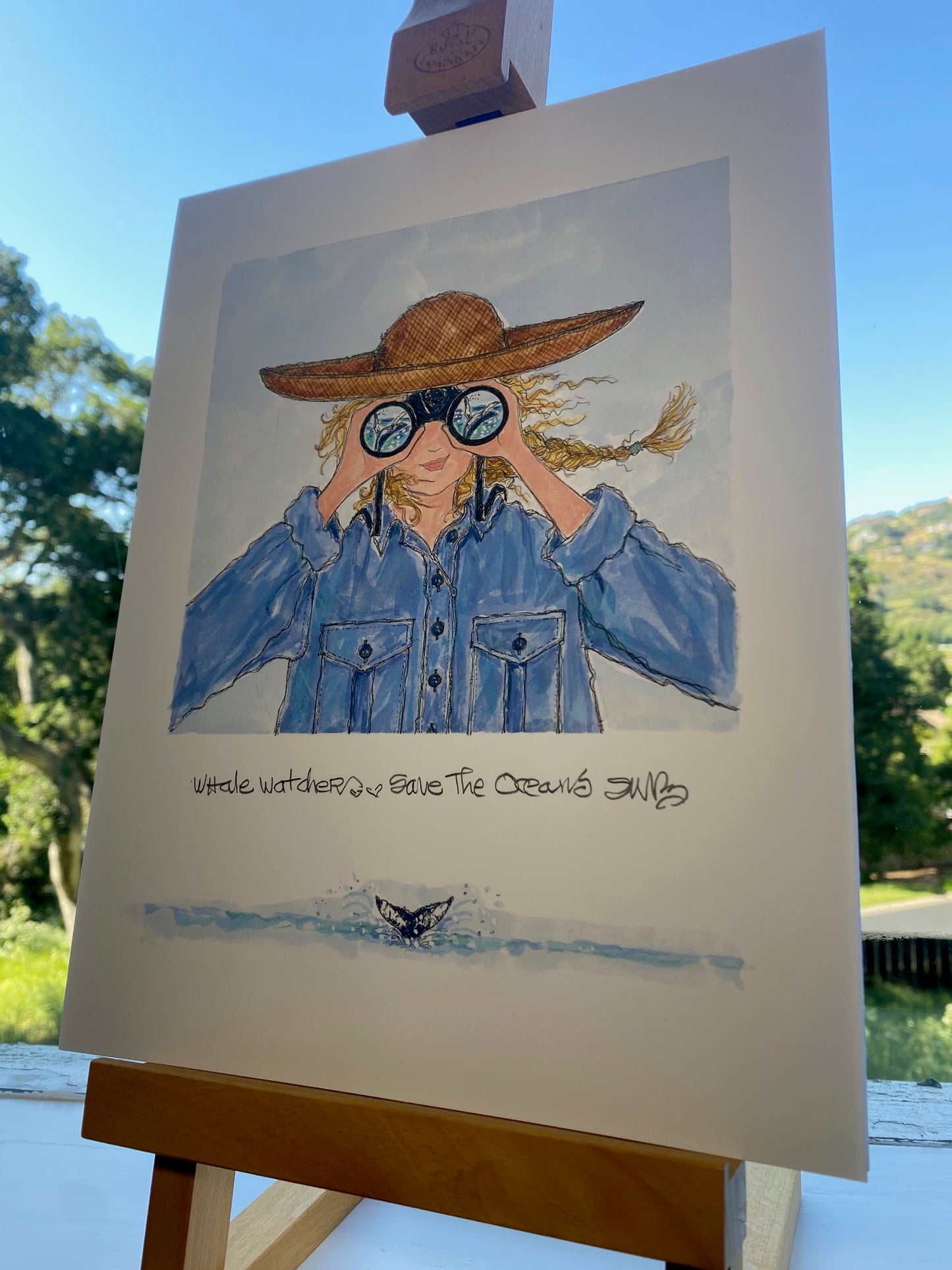 "WHALE WATCHER" Signed Giclée (Vertical)