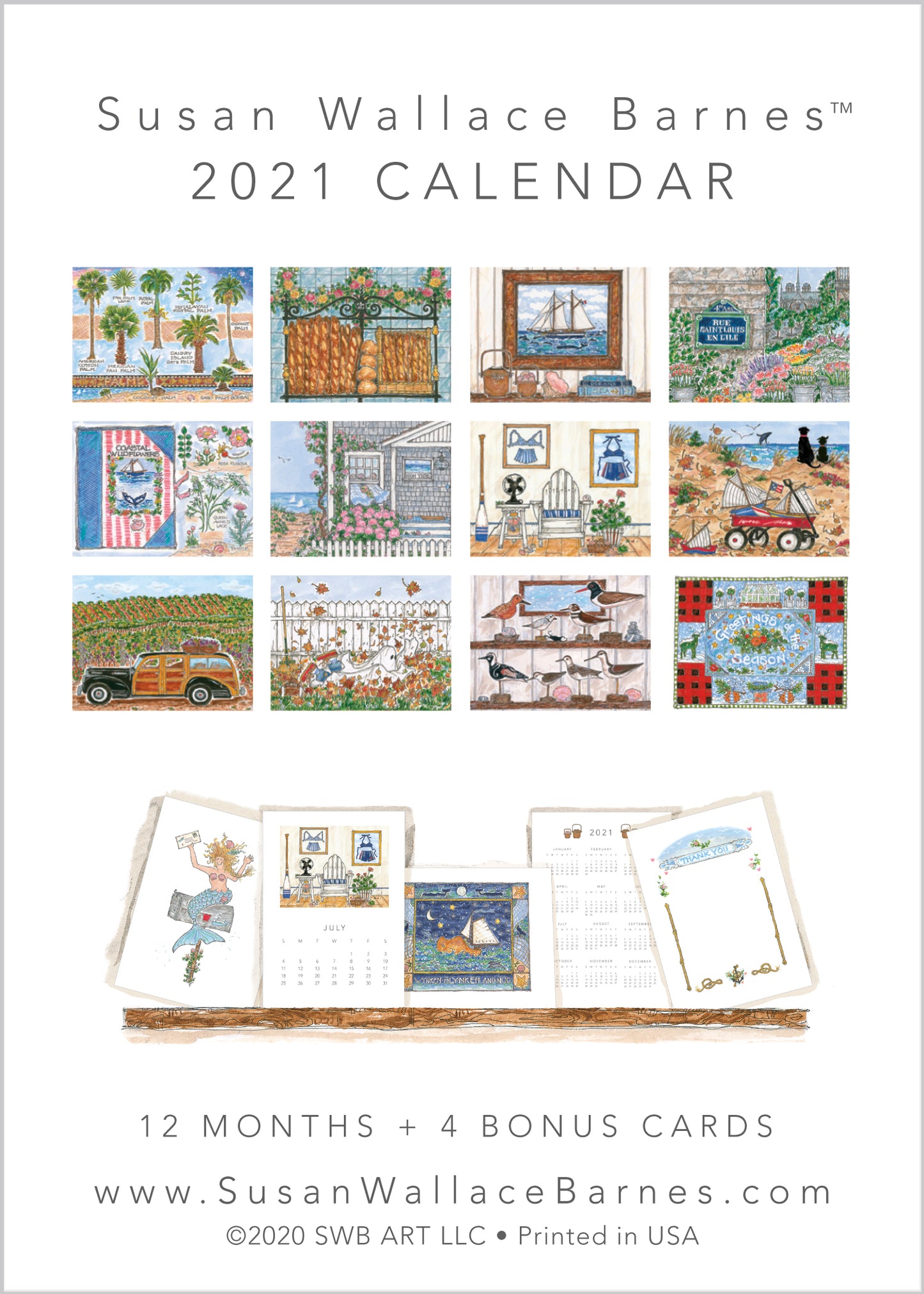 * 2021 * - 5 x 7 Susan Wallace Barnes 2021 Calendar