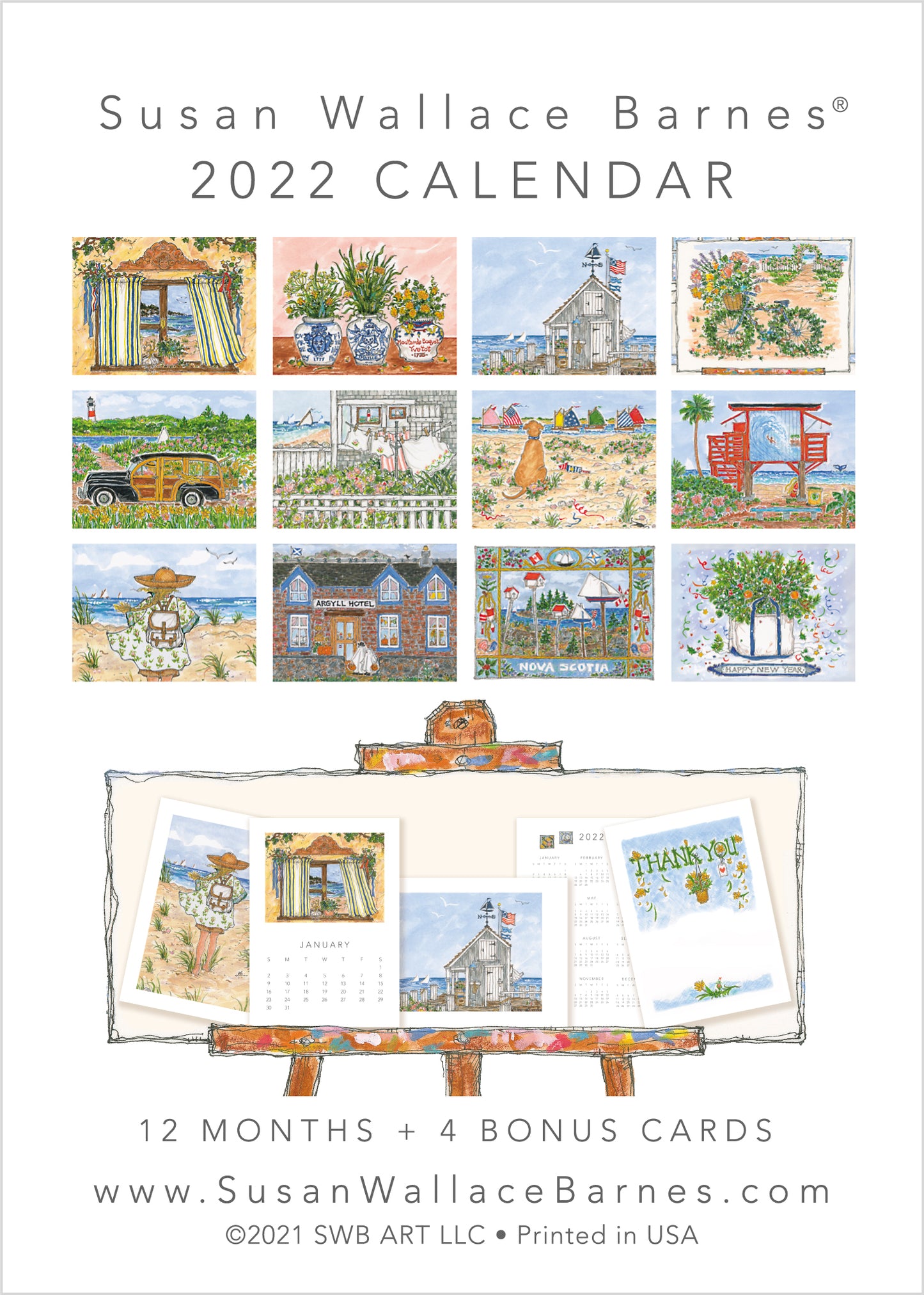 * 2022 * - 11 x 14 Susan Wallace Barnes 2022 * POSTER * Calendar