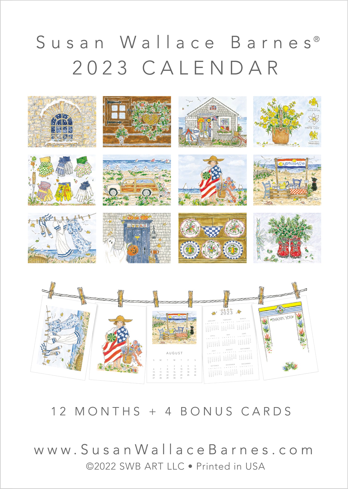 * 2023 * - 5 x 7 Susan Wallace Barnes 2023 Calendar