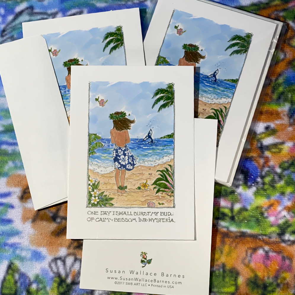 BURST MY BUD OF CALM 5x7 Postcards with Envelopes - SET OF 10