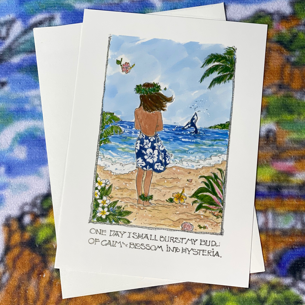 BURST MY BUD OF CALM 5x7 Postcards with Envelopes - SET OF 10