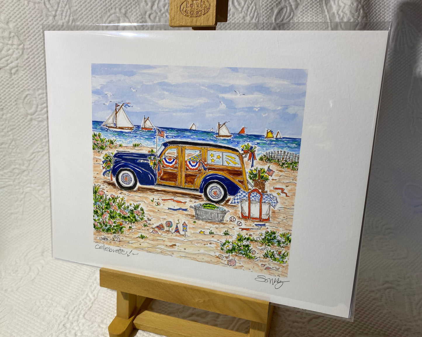 "CELEBRATE" (4th of July Woodie) Signed Giclée (Horizontal)