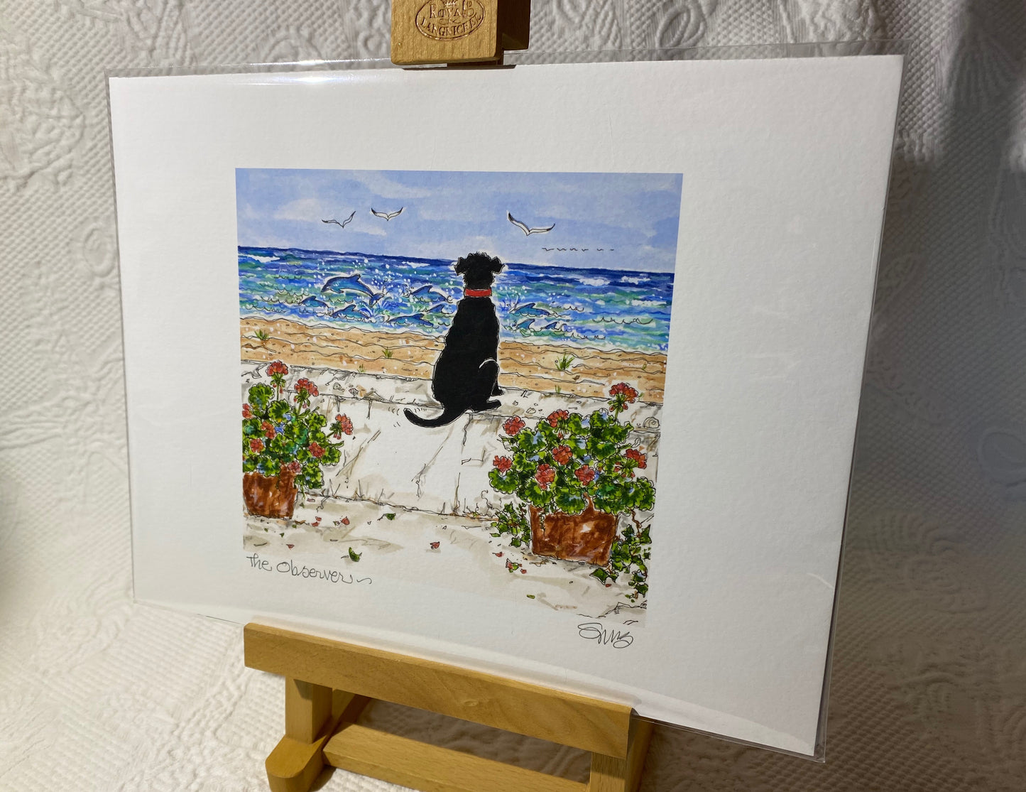 "The Observer" (Black Dog) Signed Giclée (Horizontal)