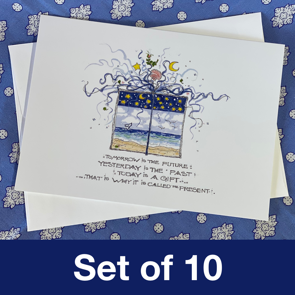 THE PRESENT Note Cards 5x7 with Envelopes - SET OF 10