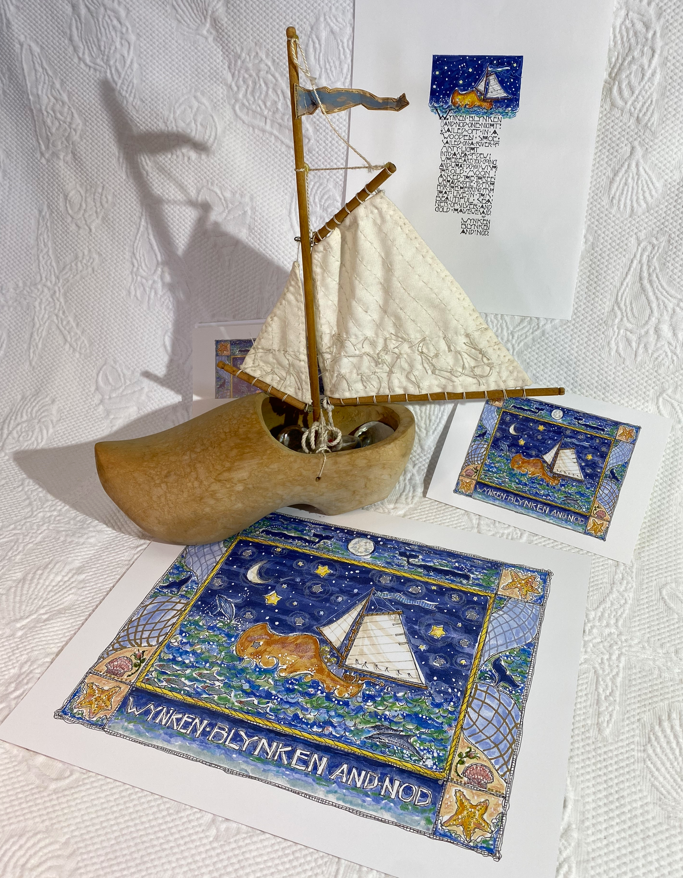 WYNKEN, BLYNKEN & NOD 5x7 Postcards with Envelopes - SET OF 10