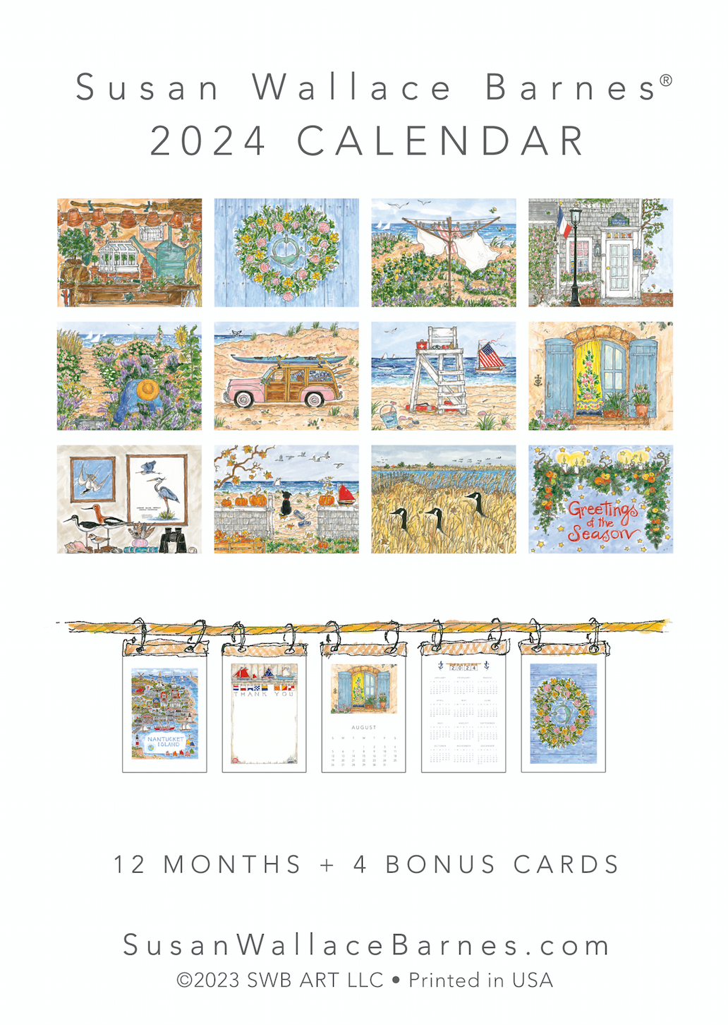 * 2024 * - 5 x 7 Susan Wallace Barnes 2024 Calendar – SUSAN WALLACE