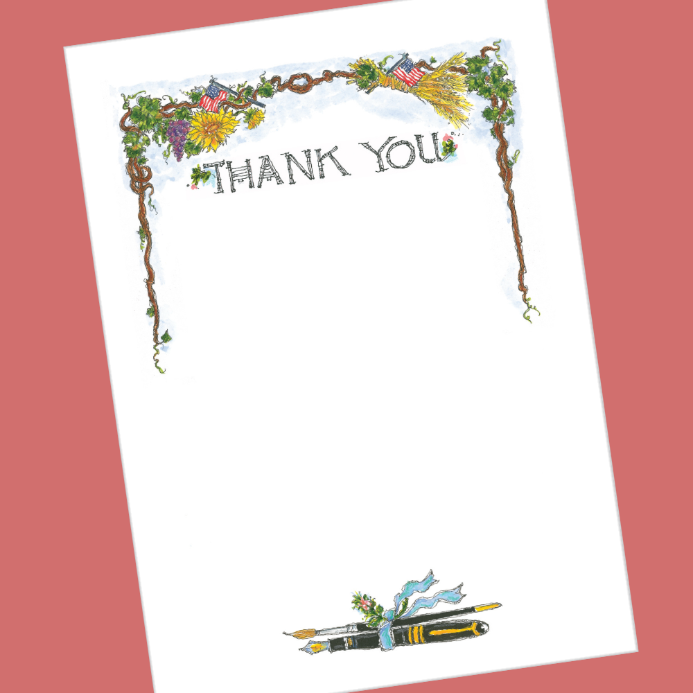 THANK YOU (Pen & Brush) 5x7 Postcards with Envelopes - SET OF 10