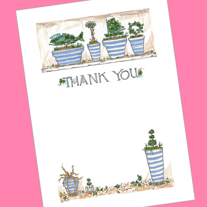 THANK YOU TOPIARY 5x7 Postcards with Envelopes - SET OF 10