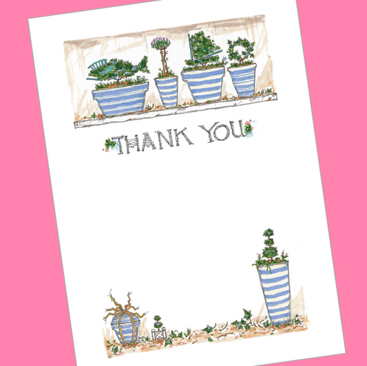 THANK YOU TOPIARY 5x7 Postcards with Envelopes - SET OF 10