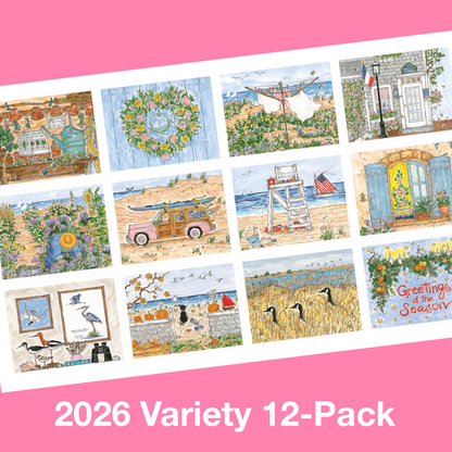 12 MONTHS COMPLETE SET of 2026 4x5 INVITATION POSTCARDS with Envelopes - SET OF 12