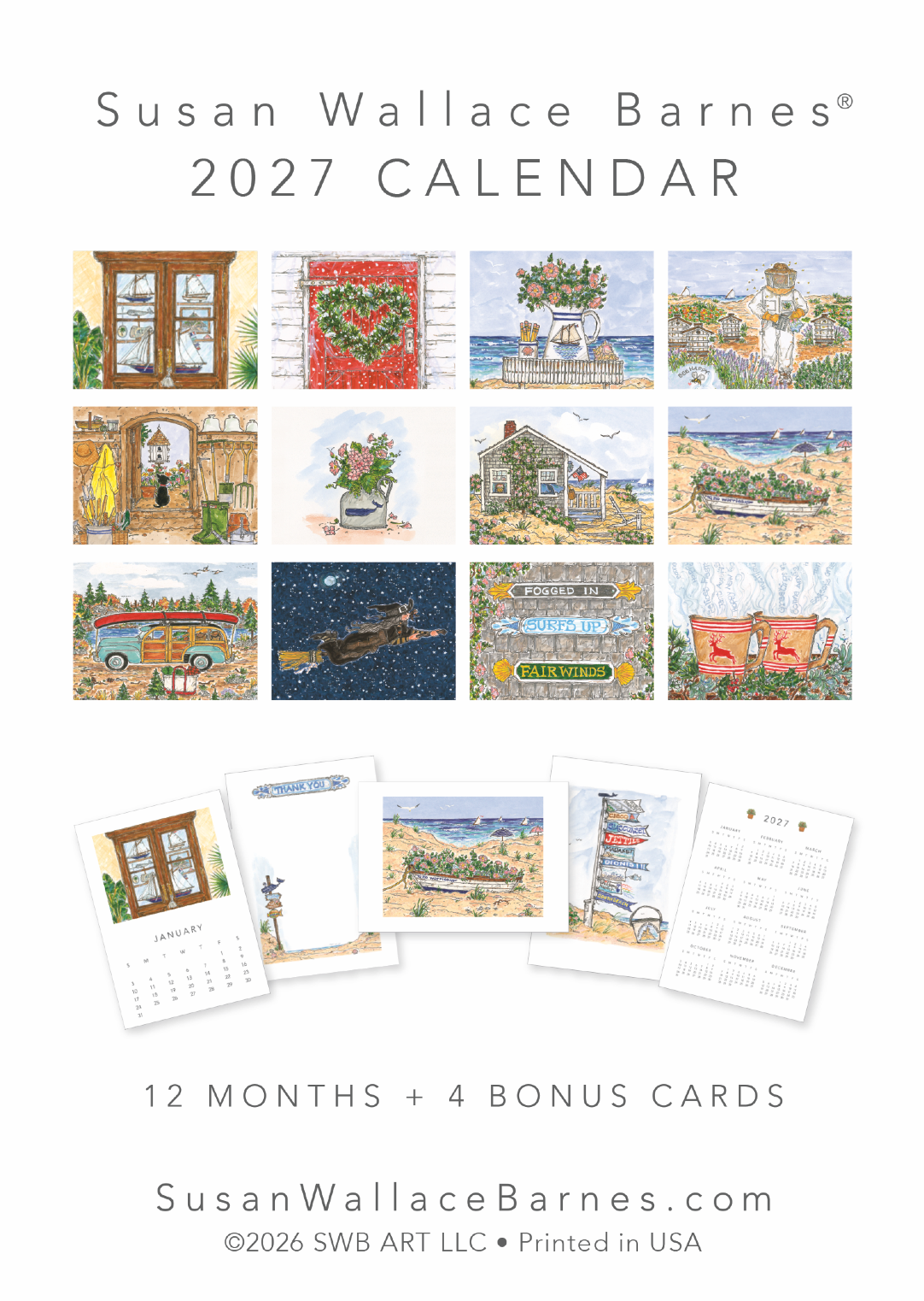 * 2027 * - 5 x 7 Susan Wallace Barnes 2027 Calendar