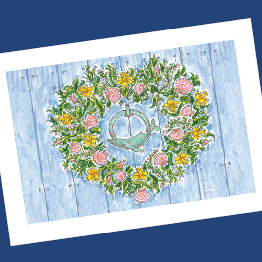 HEART WREATH 5x7 Postcards with Envelopes - SET OF 10