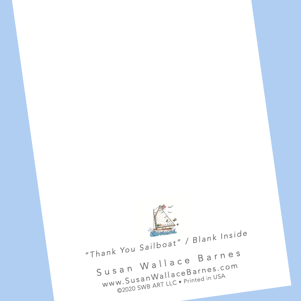 THANK YOU SAILBOAT 5x7 Folding Note Cards with Envelopes - SET OF 10