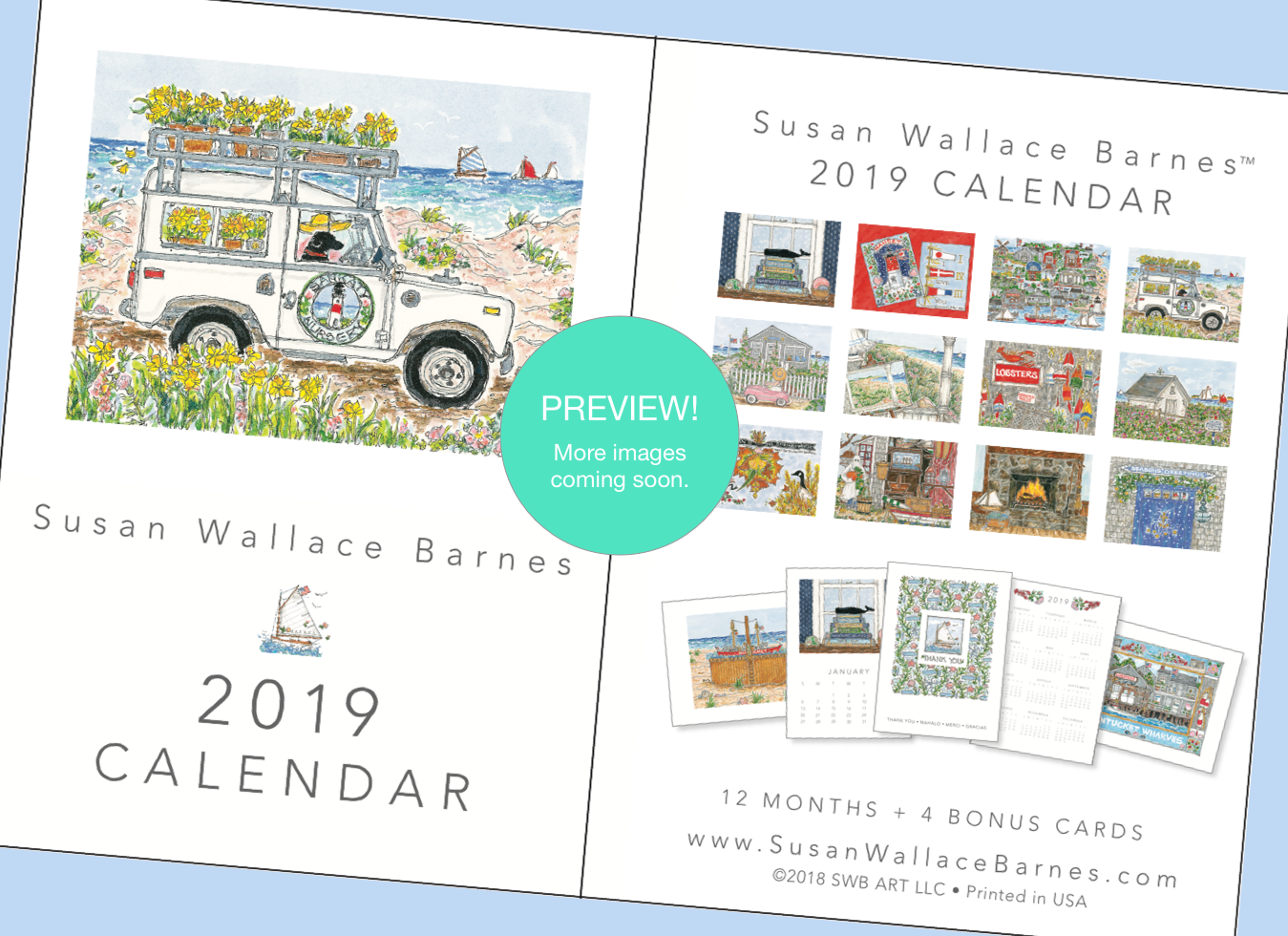 * 2019 * - 5 x 7 Susan Wallace Barnes 2019 Calendar