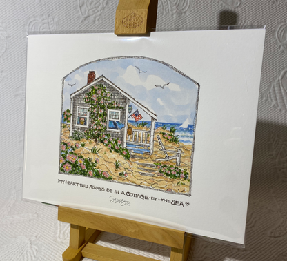 "Cottage-by-the-Sea" Signed Giclée (Horizontal)