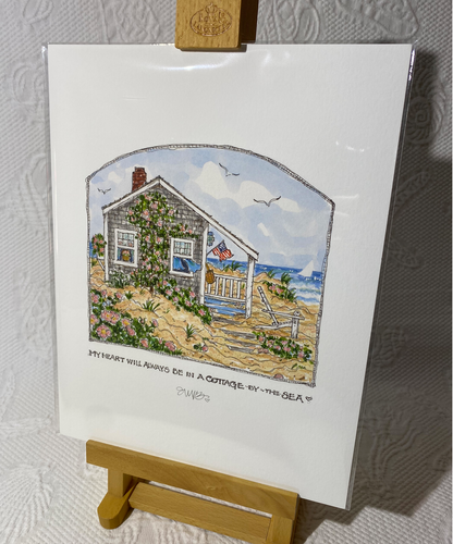 "Cottage-by-the-Sea" Signed Giclée (Vertical)