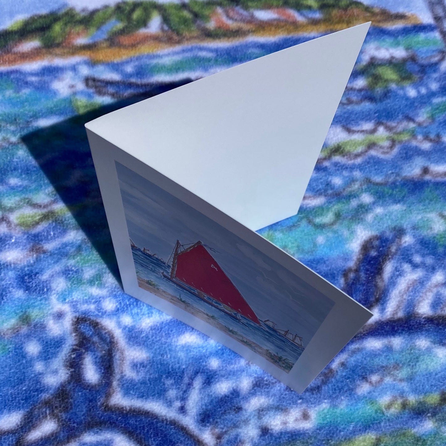 DOG & CATBOAT FOLDING Note Cards 5x7 with Envelopes - SET OF 10