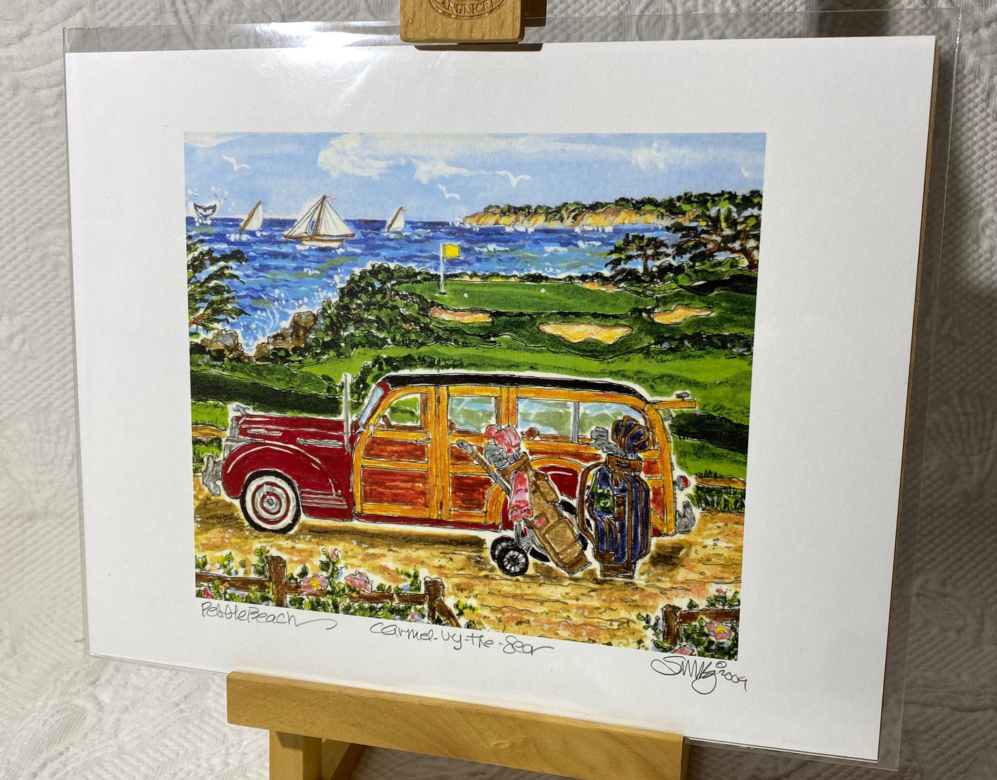 "Pebble Beach Carmel-by-the-Sea" Woodie signed print 2009