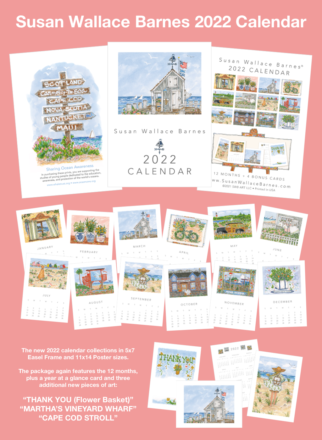 * 2022 * - 5 x 7 Susan Wallace Barnes 2022 Calendar