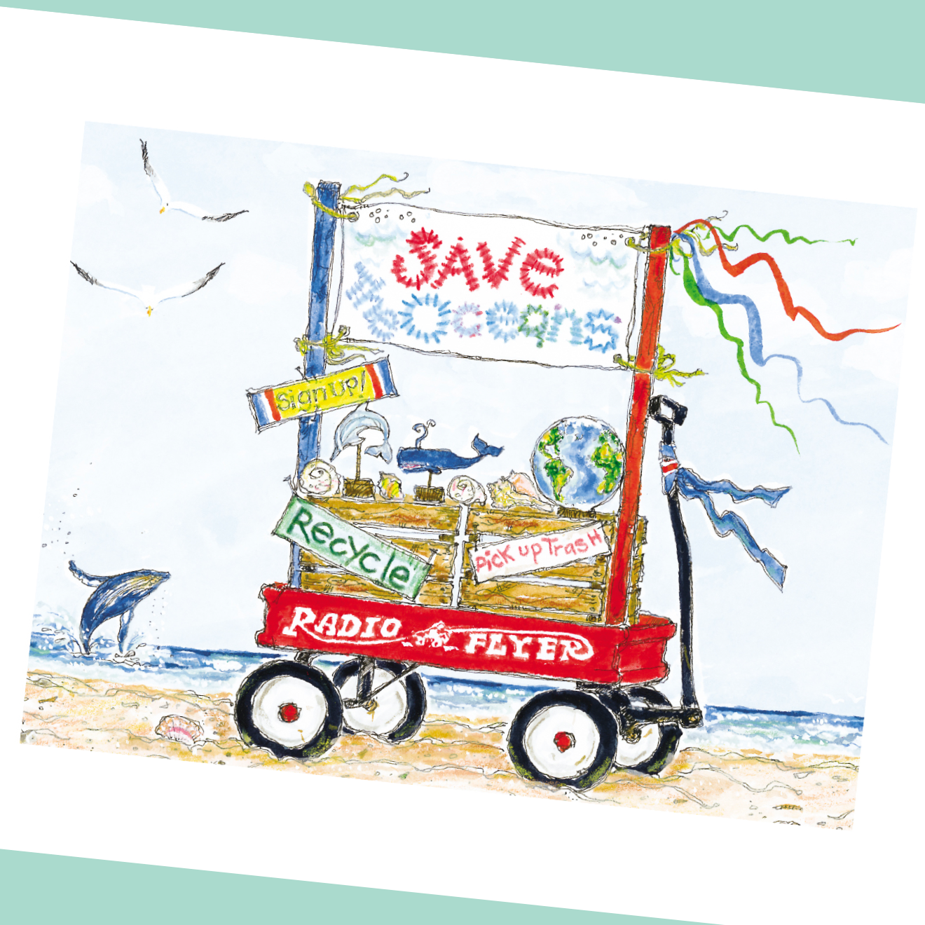 SAVE THE OCEANS 4x5 Postcards with Envelopes - SET OF 10