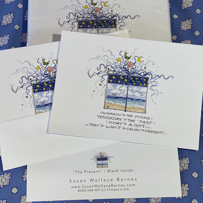 THE PRESENT Note Cards 5x7 with Envelopes - SET OF 10