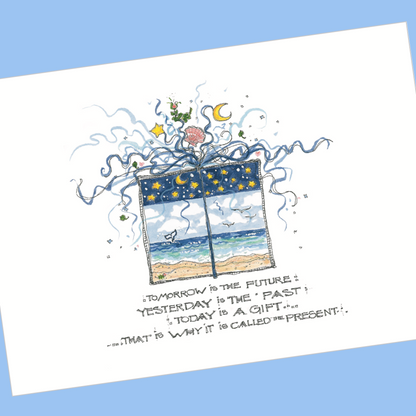 THE PRESENT Note Cards 5x7 with Envelopes - SET OF 10