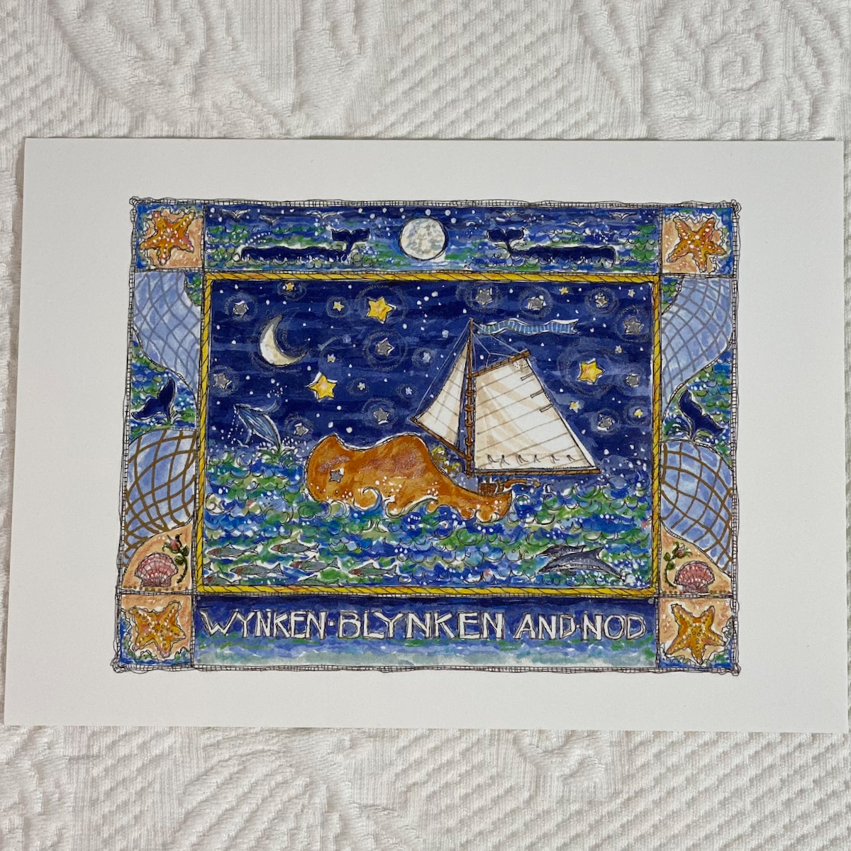WYNKEN, BLYNKEN & NOD 5x7 Postcards with Envelopes - SET OF 10